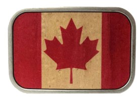 Canadian Flag Buckle in wood